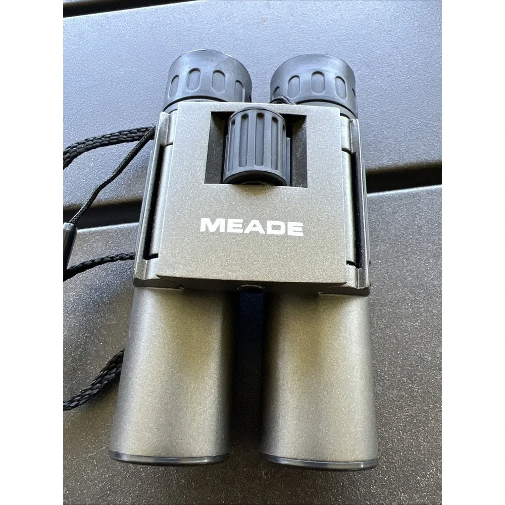 Meade 10x25 Compact Binoculars Travel Birding w/ Case & Strap